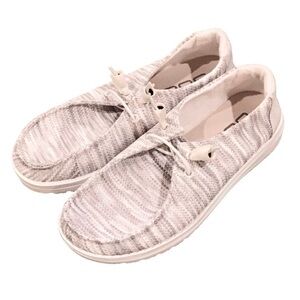 Hey Dude 6 Wendy Sox Glacier Gray White Women’s Comfort Shoes Slippers Sneakers